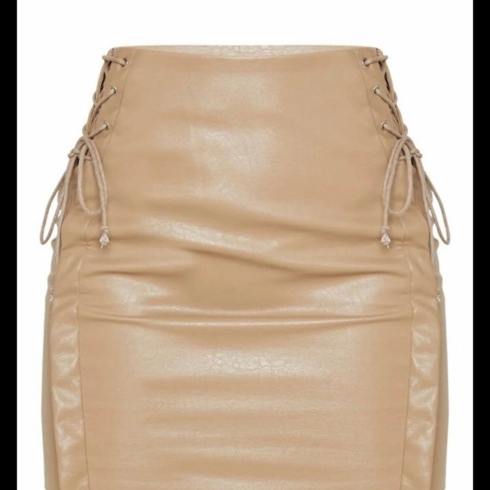 Tan skirt with tie up strings